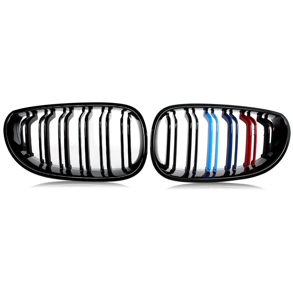MAGICKIT Gloss Black M Color Front Kidney Grille Grill For 2003-10 BMW E60 E61 525i 535i RDMEV1