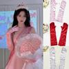 Korean Style Women Wrinkle Gloves Elasticity Bridal Gloves Temperament Arm Warmer  Girl