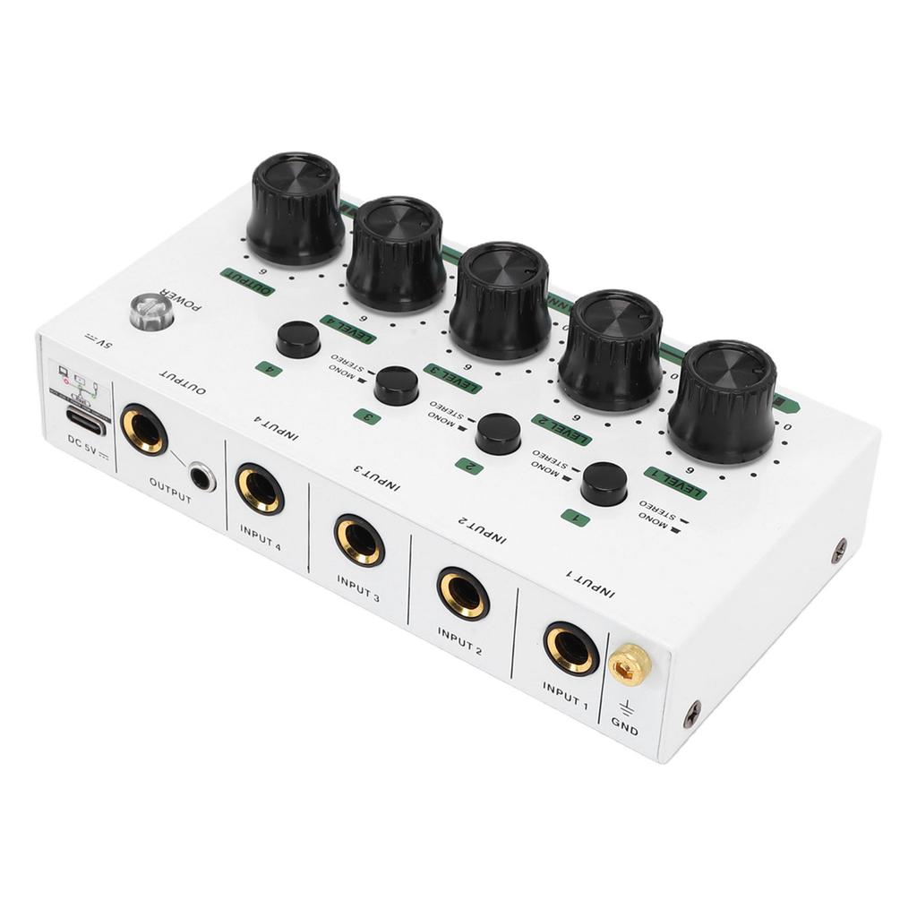 Stereo Headphone Amplifier 4 Channel Headphone Amplifier Splitter with 1 4 Inch Input Output for Studio Stage