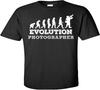 Evolution Photographer Pullover Short Sleeve Top Men's O Neck T Shirt Unisex Pure Cotton Black