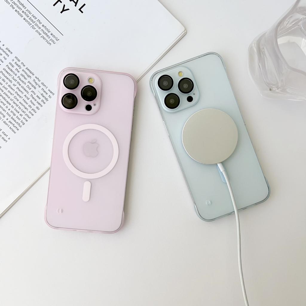 Ice Mist Matte PC Frameless Magnetic Suction Suitable for IPhone 16 Mobile Phone Case Apple 15 Lens Film Protection Case