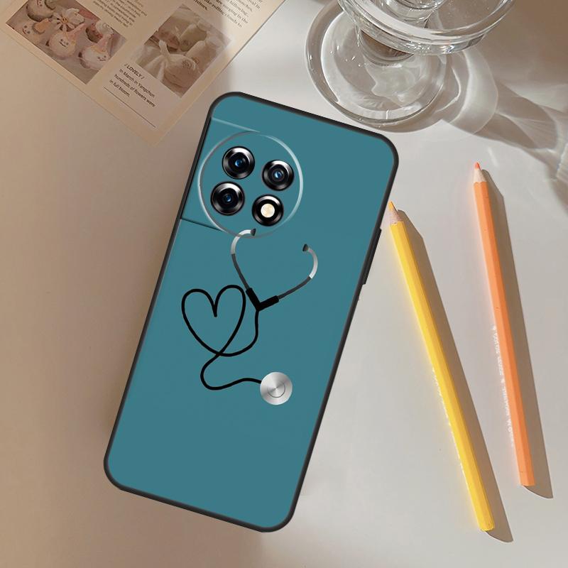 Doctor Nurse Heart Stethoscope Funda For OnePlus 13R 13 12 R 11 9 10 Pro 8T 9RT 10T OnePlus Nord CE 2 3 4 Lite N20 N30 Case