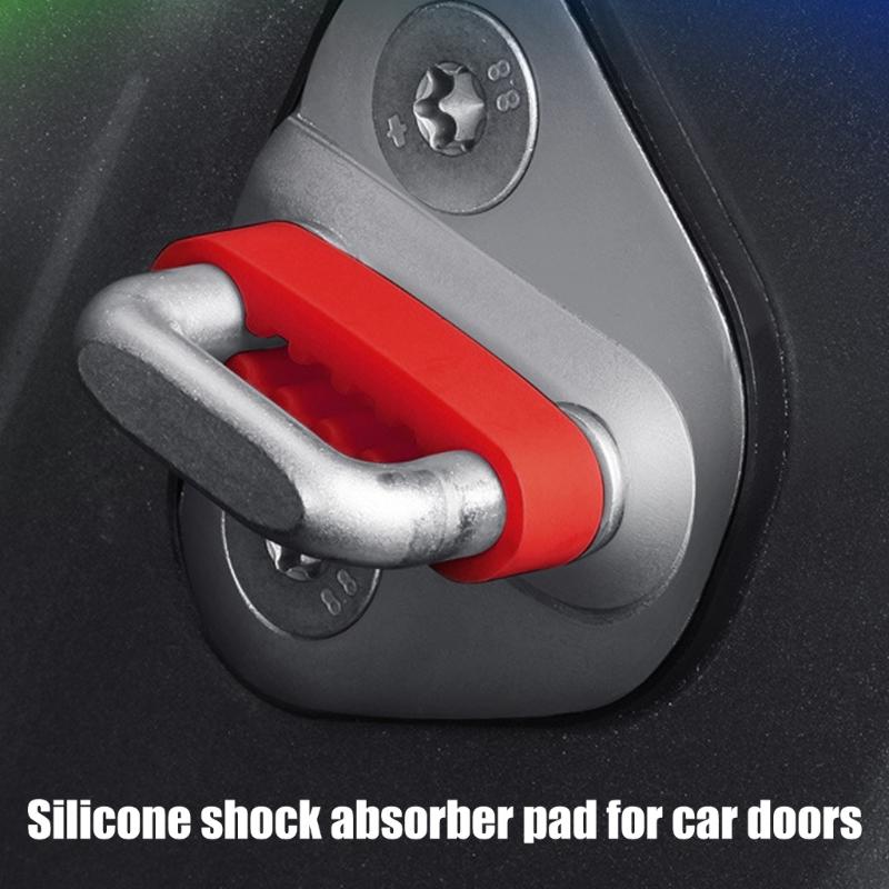 Auto Door Buffer Pad Silicone Shock Absorb Noise Reduction Strips Universal Edge Guards 4Pcs for Most Cars & SUVs