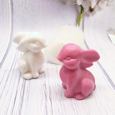 3D Sitzender Hase Silikonform DIY Tiere Hase Fondant Backen Kuchenformen Gebäck Dekorieren Handgemachte Seifenform Dekoration