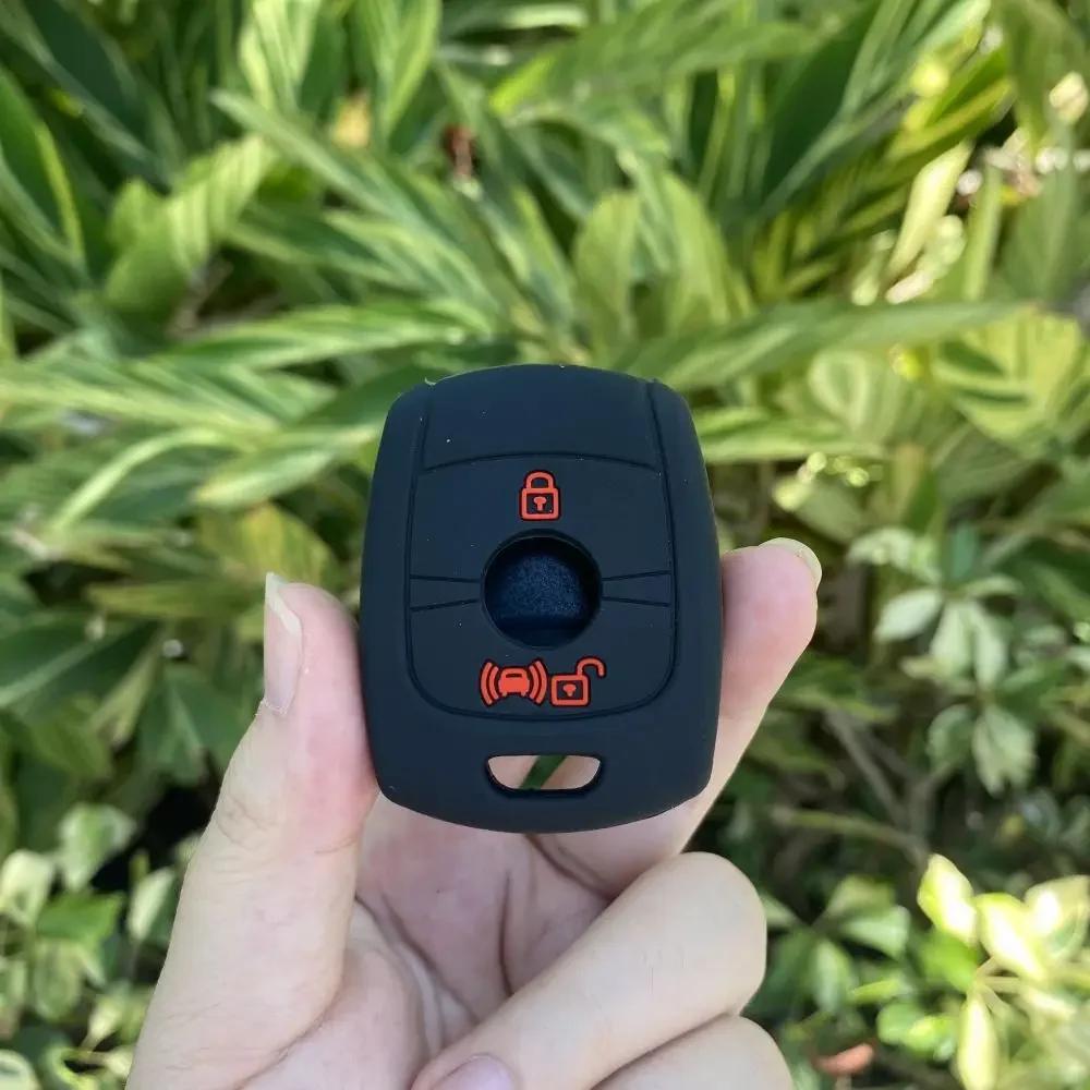 2 Buttons Silicone Car Key Case Fob Accessories for SsangYong Actyon Kyron Rexton Korando Key Chain Skin Protective Cover Set