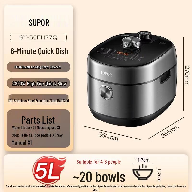 SUPOR Fresh Breathe Series 5L IH Electric Pressure Cooker