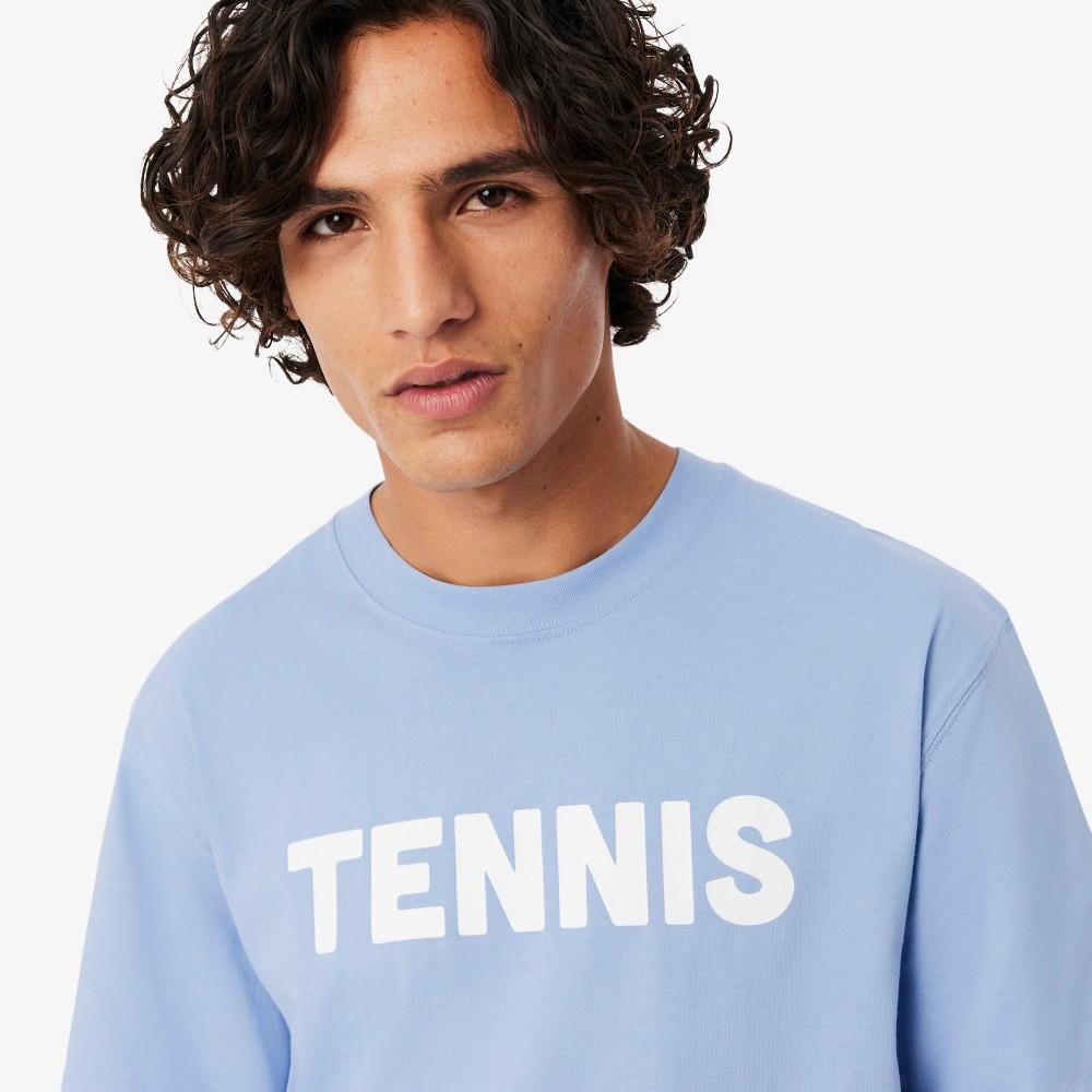 [lacoste] Men's Tennis Lettering Graphic Short Sleeve T-Shirt TH1578-56GAEY