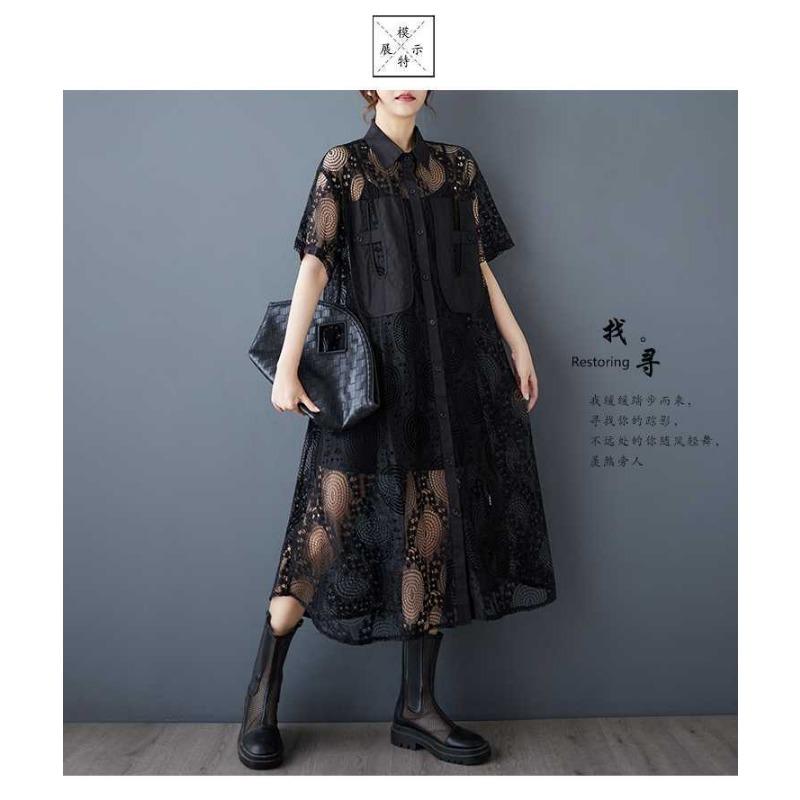 New Loose Plus Size Splicing Casual Simple Sweet Dresses