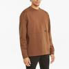 Puma Men's Solid Color Fleece-lined Sports Knit Pullover Hoodie In Brown