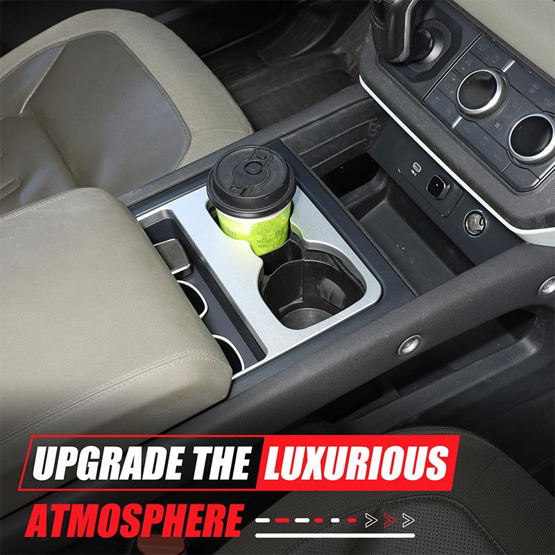 Aluminum For Land Rover Defender 90 110 130 2020-2026 Car Center Control Panel Water Cup Holder Heightened Pad Car Accessories