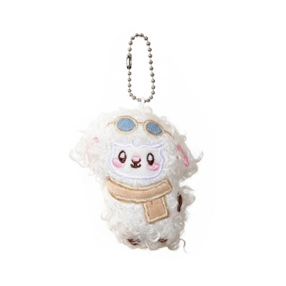 Kawaii Fluffy Lamb Doll Keychain Cute Cartoon Fluffy Hugging Pendant Year of the Sheep