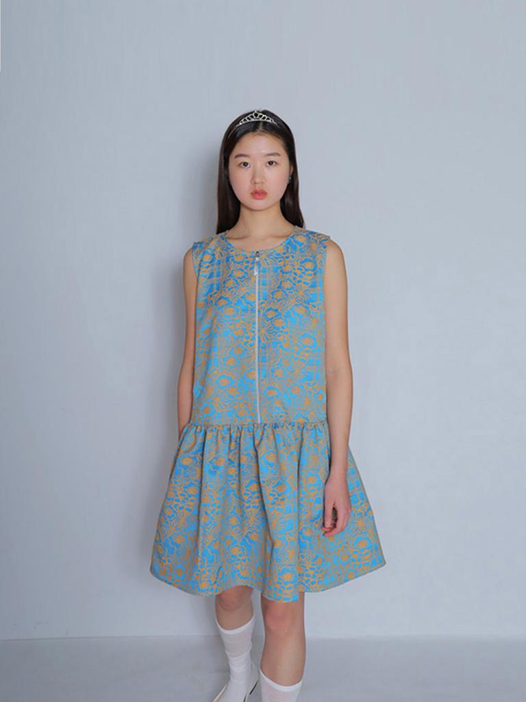 Bomnal Boutique Zip-Up Mini Dress _ Sky