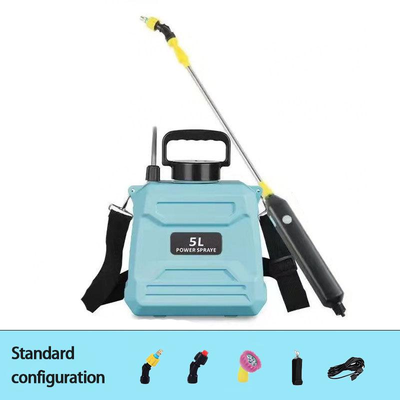 Новый 5-литровый сельскохозяйственный опрыскиватель, ранцевый опрыскиватель высокого давления, электрический опрыскиватель для ирригации, дезинфекции и пестицидов, зеленый/синий