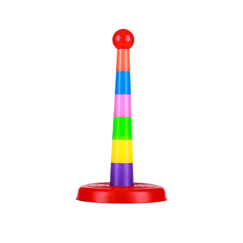 Children's Educational Rainbow Ring Toss Game - Interactive Stacking Toy