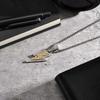 Hip Hop Shining Zircon Lightning Pendant Necklace for Men, Two-color Personality Pendant, Fashion Punk Rock Jewelry Gift