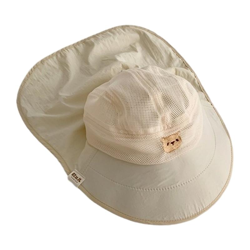 

Baby Fisherman Hat Quick Drying Kids Mesh Bucket Hat Toddler Sun Protective Fisherman Hat Neck Flap Hat Child Accessory