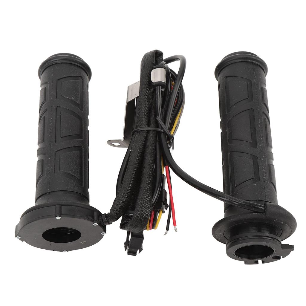 Motorcycle Heated Handlebar Grips Water Resistant DC12V Rubber Electric Hand Grip Warmer with Adjustable Temperature