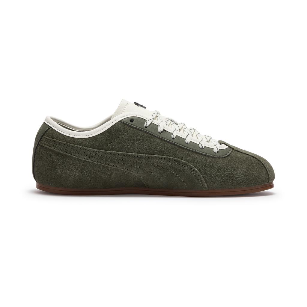Puma Tackle Retro Style Embossed Logo Color Block Round Toe Thin Sole Comfortable Soft Casual Shoes Unisex sneakers Dark-Green 410085-01