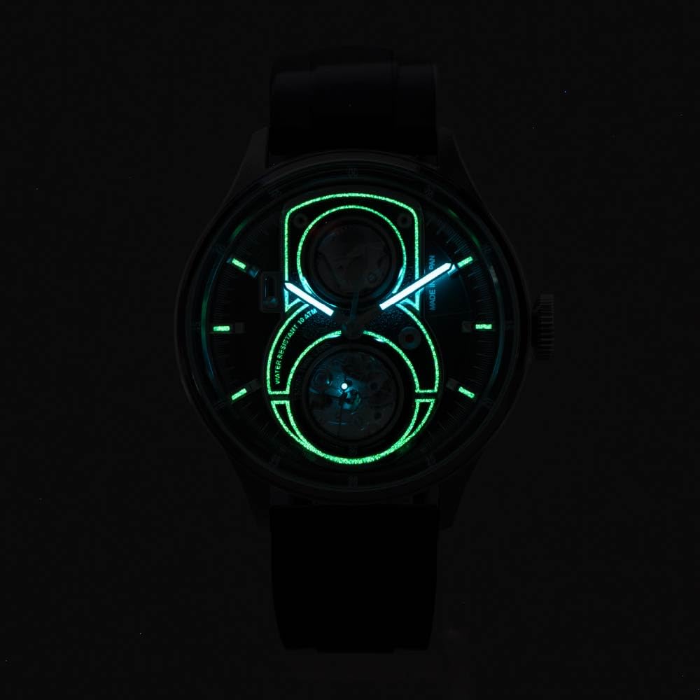 TAX Doppellinsen-Lite TS2501B Automatische Herrenuhr, Schwarz