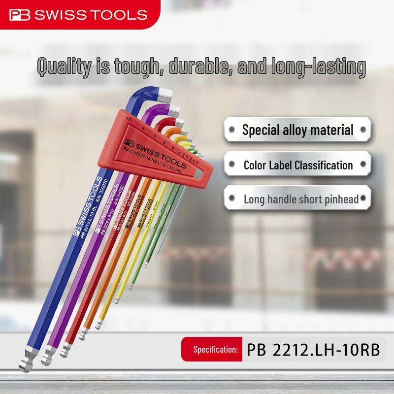 PB SWISSTOOLS Swiss Metric Hex Key Set, 9-Piece