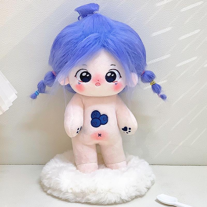 Plüschpuppe mit krausem Haar, mit wechselbarer Kleidung und Zubehör