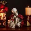 Creative Resin Couple Skeleton Model Sculpture Ornaments Living Room Bedroom Foyer Tabletop Halloween Decoration Accessories