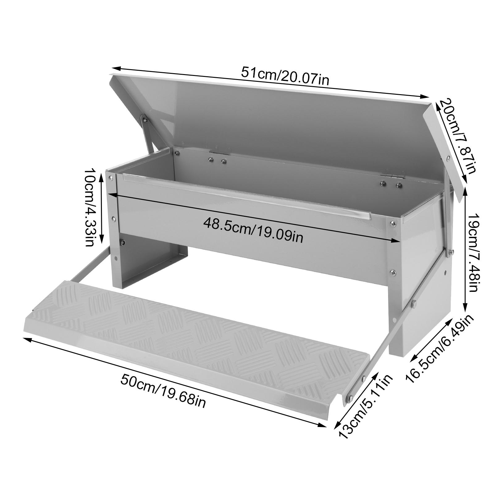 

Treadle Chicken Feeder Rat Proof Chicken Feeder Metal Chicken Feeder Suitable for Chicken Bantams Poultry Pheasants Etc