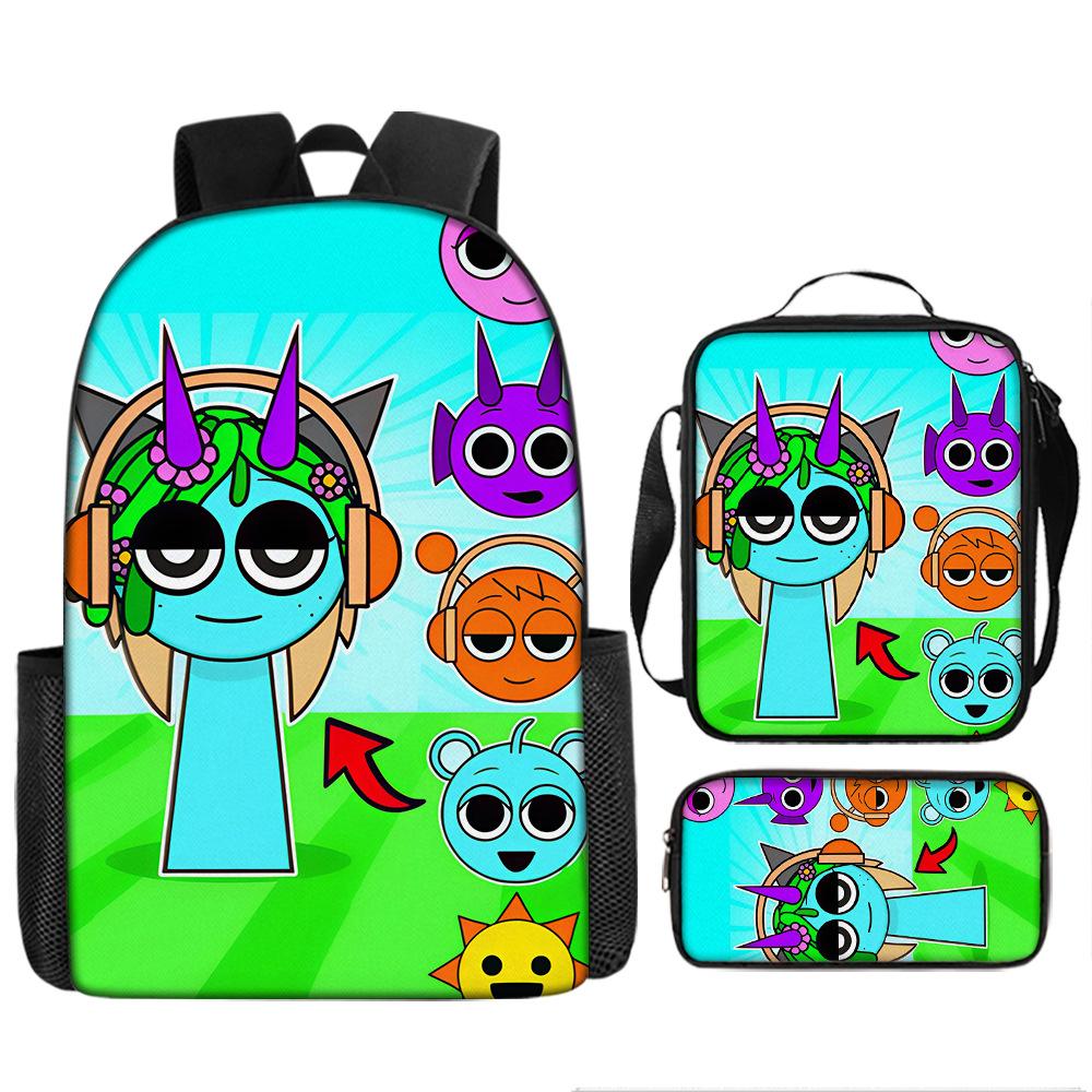Sprunki Rhythm Box Backpack Primary School Third and Fourth Grades Lightweight Student School Bag