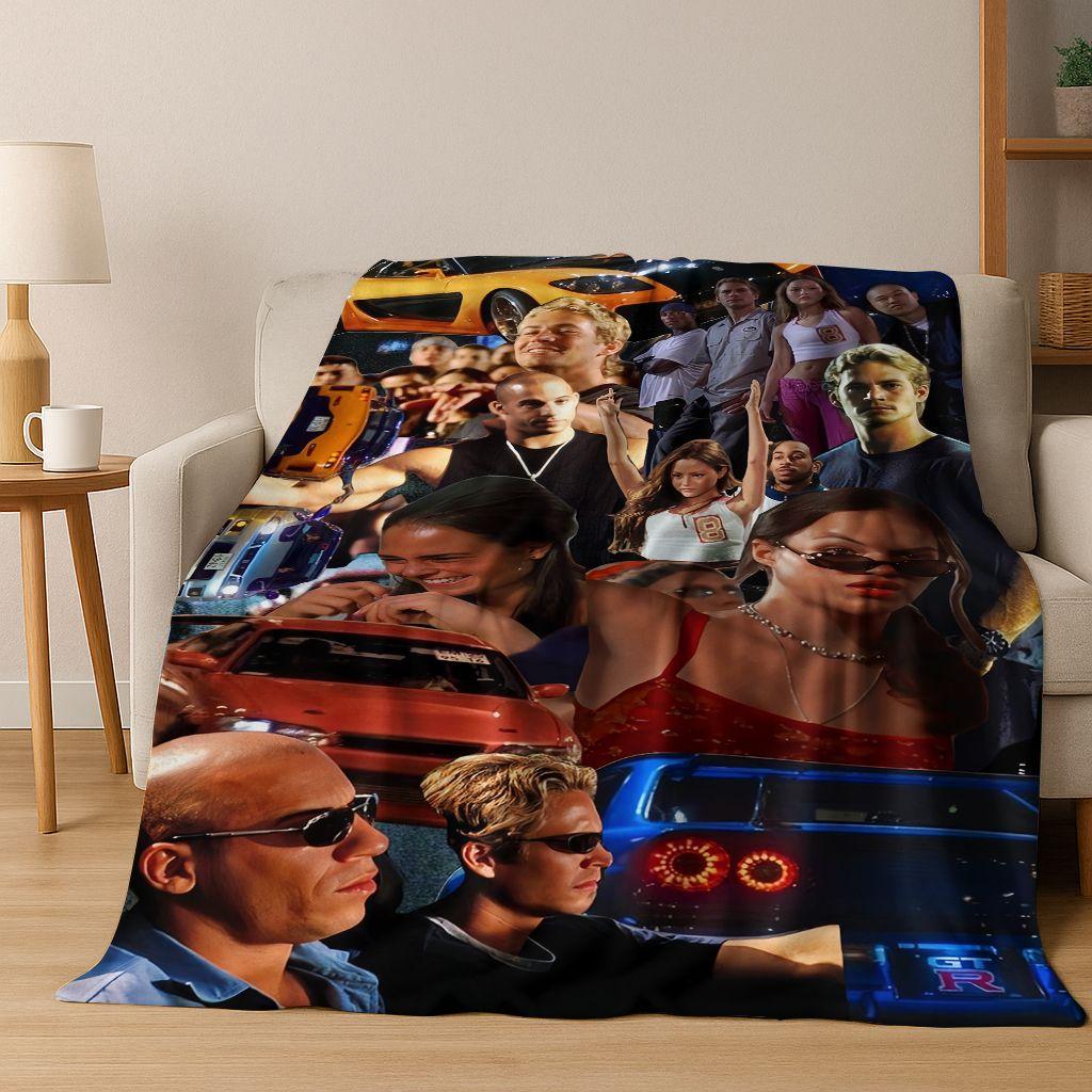 Fashion Fast & Furious X Dominic Art Flannel Blanket,Cozy Soft Throw Blanket for Home Bedroom Bed Sofa Picnic Cover Kid Gift