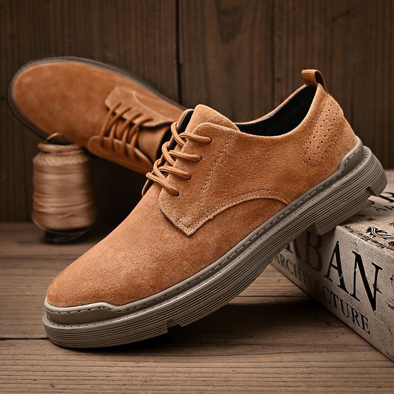Men's Comfortable Fashion Suede Leather Shoes Men Daily Business Casual Shoes Formal Lace-up Men Dress Shoes Footwear