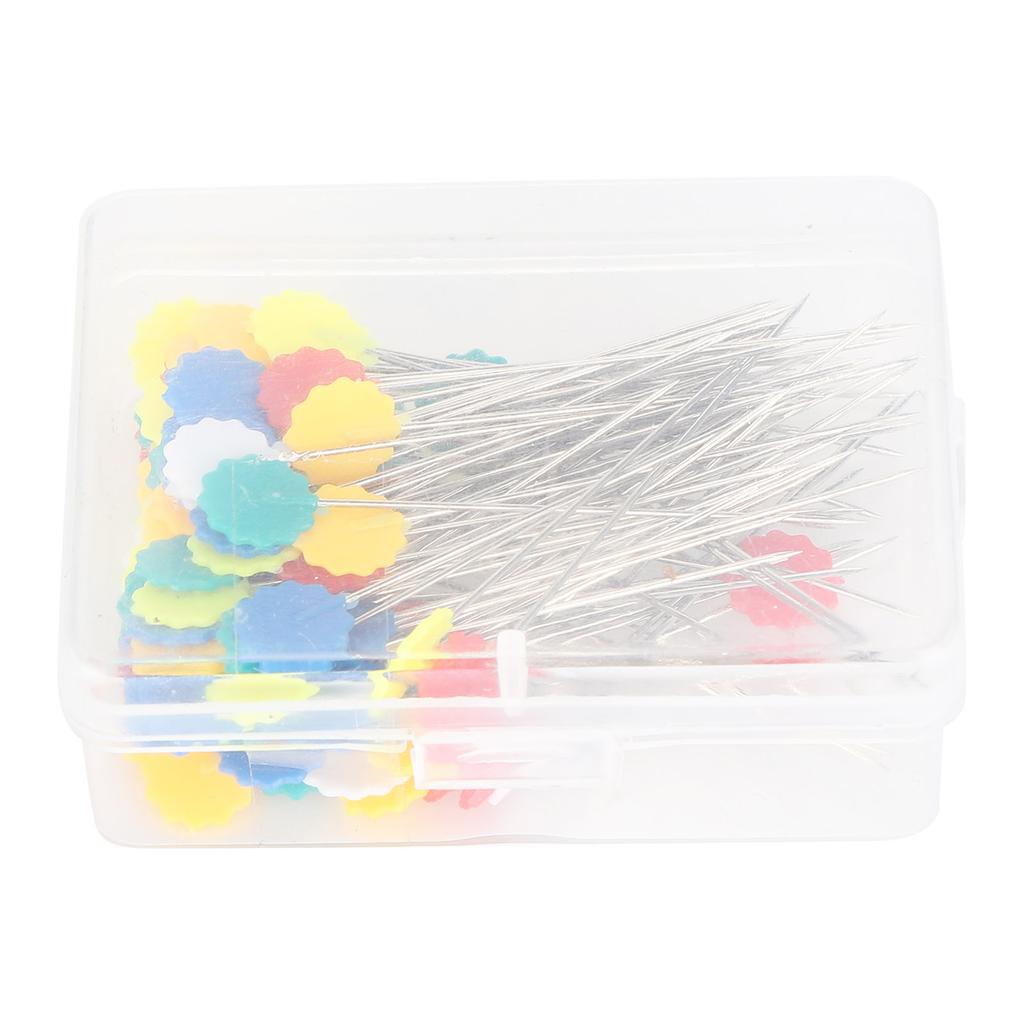 100pcs Flower Head Sewing Pins Flat Head Straight Quilting Pins for Sewing   Projects