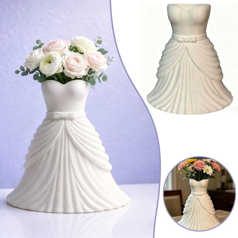 Flower Arrangement Elegant Dress Vase Twisted Design Decorative Vase Office Tabletop Ornaments