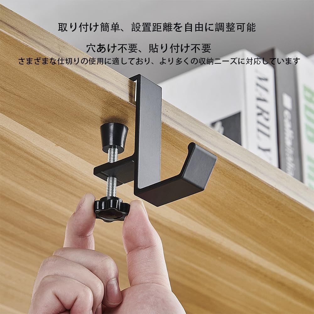 YJRUNFU Table Hook Headphone Desk Hook with Screw Easy Prevents 10KG Load Hanger, Clamp, Installation, Slipping, Portable, Capacity, 2-Pack (Black)