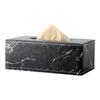 ENN LLC Tissue Case/Holder, Luxury Marble Pattern Tissue Box Cover, PU Material (Black)