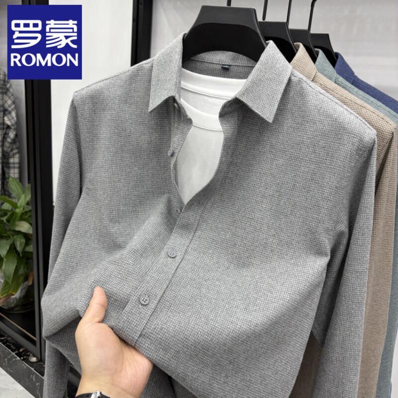 

Romon Men s Thick Brushed Cotton Long-Sleeve Shirt 2XL