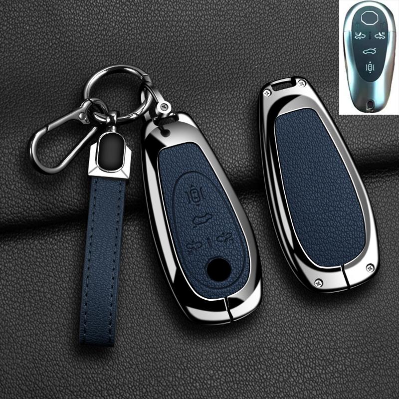 Car Remote Key Case Cover for Morris Garages MG Cyberster Zinc Alloy Leather Fob Protection Shell Auto Keychain Accessories