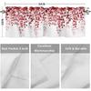 Sage Red Eucalyptus Leaves Valance Curtains for Windows, Watercolor Window Valance Curtains for Bathroom Privacy Protection Rod Pocket Botanical