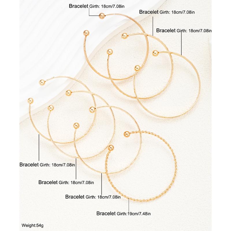 7 Stuks/Set Punk Gouden Kleur Armbanden voor Vrouwen Streetwear Goth Hart Prints Metalen Ontwerp Open Armband Mode Sieraden Cadeaus 2026