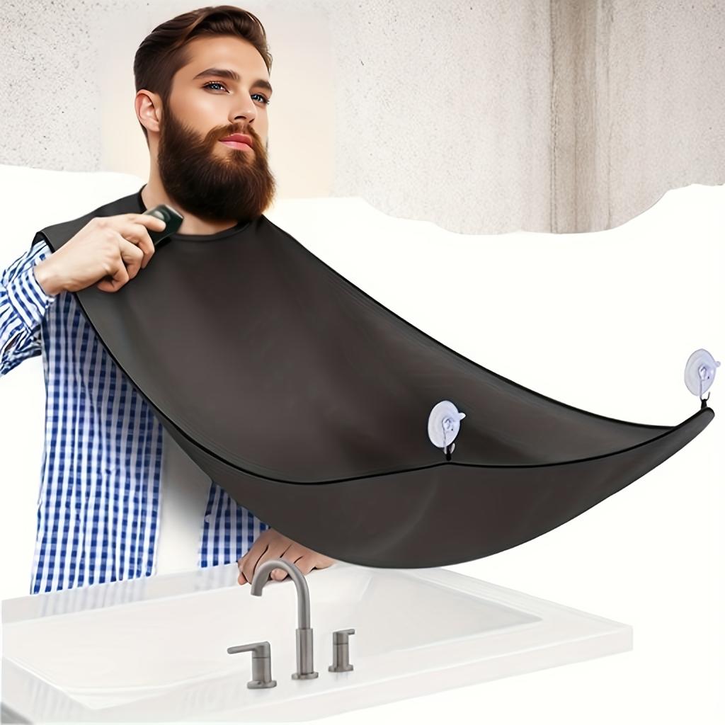 One Piece Men Beard Bib, Non-Stick Beard Catching Cloth, Reusable Shaving Apron For Men Grooming, Trimming And Hair Cutting, Fit All Sizes