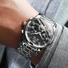 OLEVS Men's Mechanical Automatic Moon Phase Skeleton Watch 41mm Waterproof Luminous Stylish