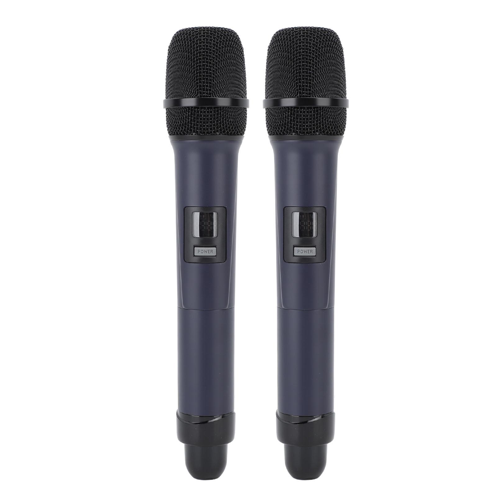 

Wireless Microphone Karaoke Mic Dual Handheld Dynamic System with Rechargeable Receiver for Party Church Meeting