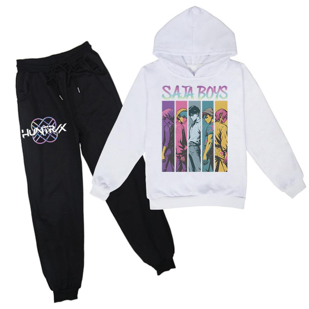 Boys Girls Sweatsuit Clothing Hooded Sweatshirt Jogging Sweatpants Tracksuits Set Fashion Outfit