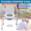 Stříbrná nerezová ocel Přenosná noční židle Skládací nastavitelná komodní židle Toaletní židle Nočník pro starší muže