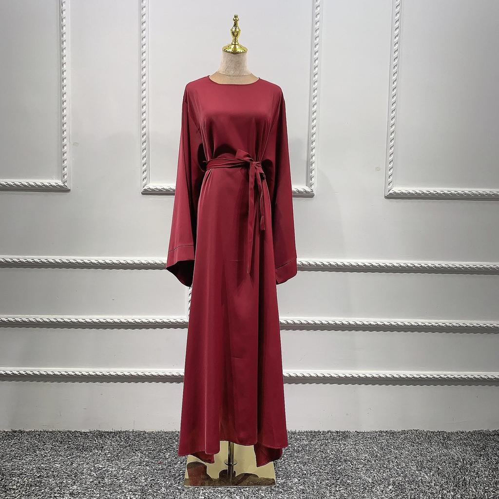 Loriya LR363 Plus Size Solid Color Long Robe Dress for Middle East & Turkey