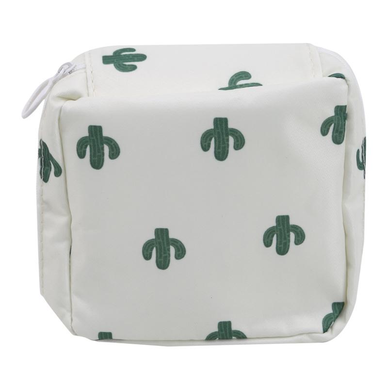 Women Tampon Storage Bag Cartoon Mini Sanitary Waterproof Napkin Toiletry Bag Travel Cosmetic Bag Makeup Pouch Data Cable