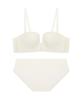 Elleuineoweeo Square Half-Cup Volume Bra And Panty Set - Cream