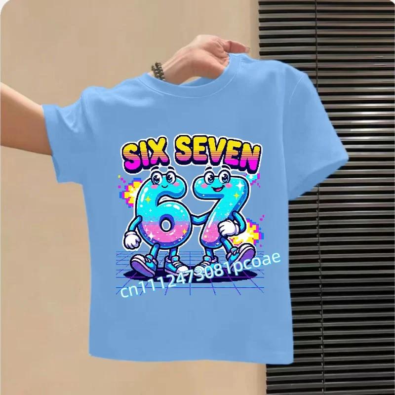 67 Meme T-Shirt for Kids Funny Digital 3D Print Summer Short Sleeve Tee Loose Comfortable Tops Streetwear Fashion Kids Clothes