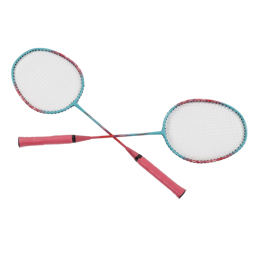 Badminton Racket Lightweight Portable Iron Alloy Frame Double Badminton Racquets for Beginner