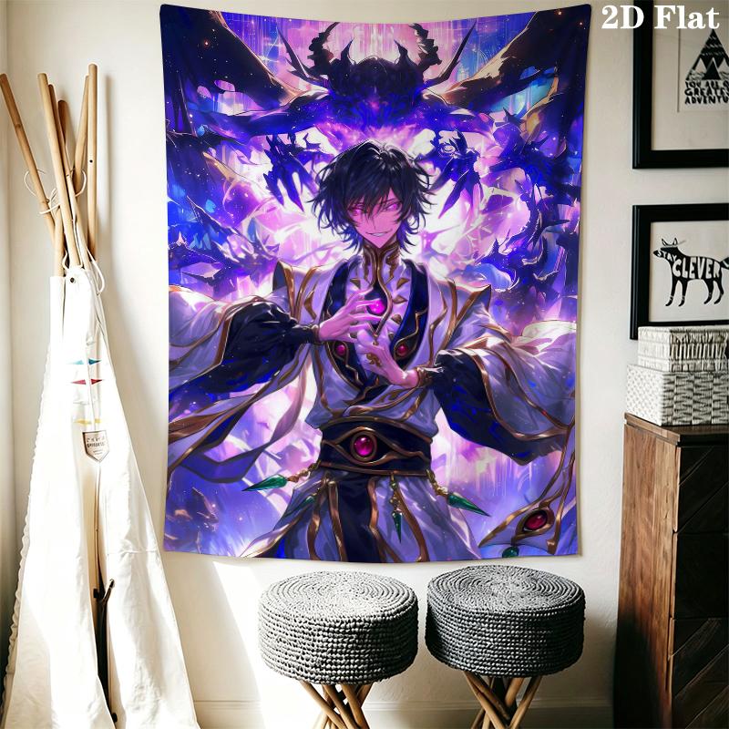 Code Geass Wall Tapestry Aesthetic Wall Hanging Printed Fabric Blanket Decorative Tapestries for Bedroom Living Room Home Decor