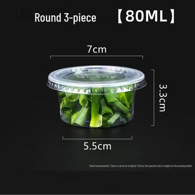 Disposable Round Plastic Sauce Cups with Lids